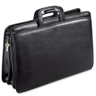 University Double Gusset Leather Briefcase by Jack Georges