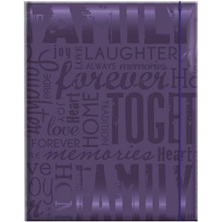 Embossed Gloss Family Expressions Purple Photo Album (Holds 100