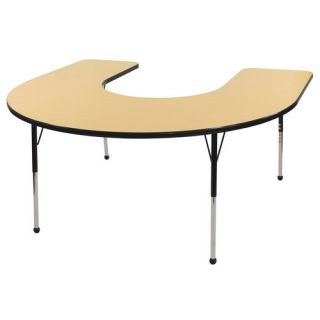 ECR4kids 8 Piece 66 x 60 Horseshoe Classroom Table and 16 Chair Set