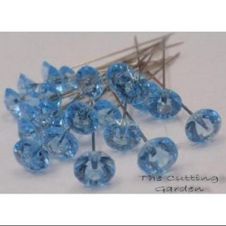 Light Blue Diamante Corsage 2" Pins pk/100