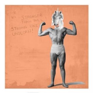 Muscle Man Unicorn Poster Print (20 x 20)