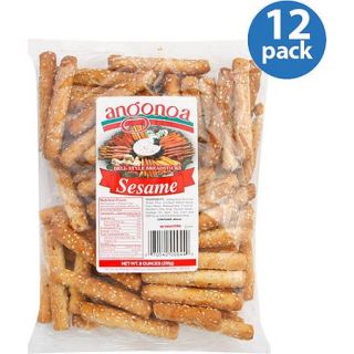 Angonoa Sesame Deli Style Breadsticks, 8 oz, (Pack of 12)