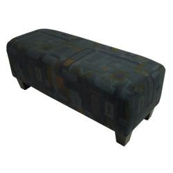 Geo Blue Upholstered Bench  ™ Shopping