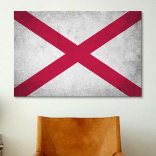 Alabama Flag, Grunge Graphic Art on Canvas by iCanvas