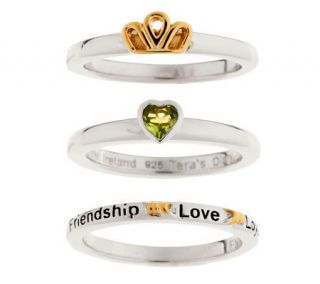 Taras Diary Set of 3 Claddagh Stack Rings —