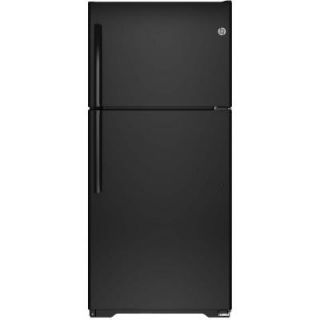 GE 18.2 cu. ft. Top Freezer Refrigerator in Black GIE18ETHBB
