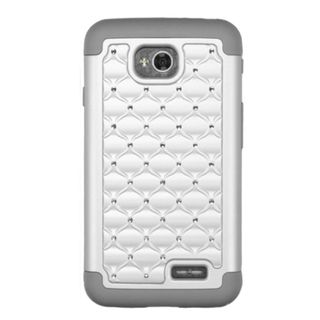 Insten Plain Hard PC/ Silicone Hybrid Phone Case Cover For LG Optimus