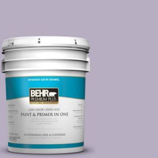 BEHR Premium Plus 5 gal. #BIC 07 Virtuous Violet Satin Enamel Interior Paint 740005