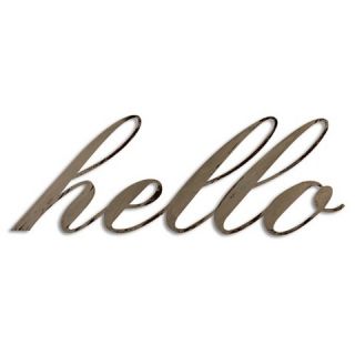 Letter2Word Hand Painted Hello 3D Wall Sculpture   Nickel