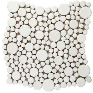 SomerTile 11.25 x 12 inch Posh Bubble Black Porcelain Mosaic Wall Tile