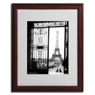 Trademark Fine Art 16 in. x 20 in. "Views of Paris" Dark Wooden Matted Framed Art V6066 W1620MF
