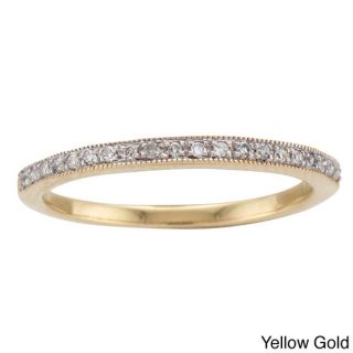 Miadora 10k White Gold 1/5ct TDW Diamond Eternity Wedding Band Ring