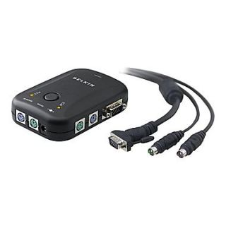 Belkin F1DJ102P B PS2 KVM Switch With Cables, 2 Ports
