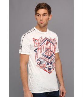 affliction real speed s s 50 50 crew tee white burnout