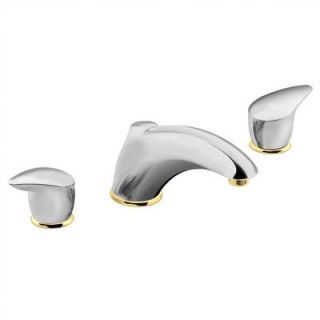 Villeta Deck Mount Two Handle Roman Tub Faucet in Chrome with Polished