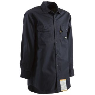 BERNE APPAREL Men's XX Large Navy Twill Cotton Nylon Blend Long Sleeve Uniform Work Shirt