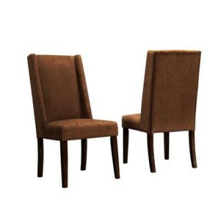 HomeSullivan Geoffrey Chocolate Chenille Wingback Side Chairs 40983C712W(3A)[2PC]