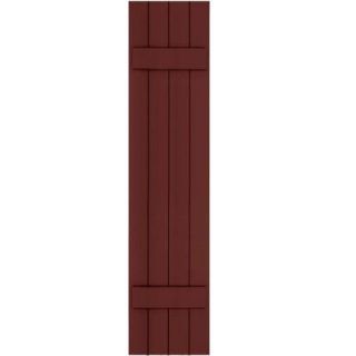 Winworks Wood Composite 15 in. x 68 in. Board and Batten Shutters Pair #650 Board and Batten Red 71568650