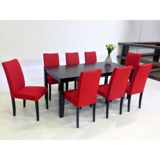 Warehouse of Tiffany 9 piece Red Juno Table Dining Set  