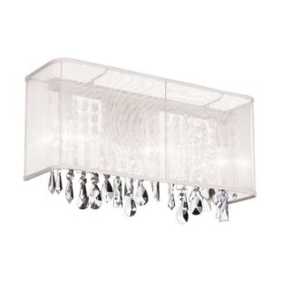 Dainolite 2 light Vanity Fixture in Polished Chrome in Oyster Organza