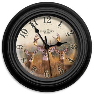 Reflective Arts 10 Wildlife Clock   The Buck Stops Here 759698