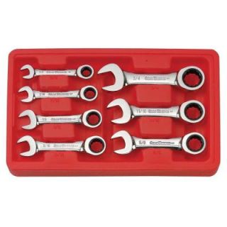 GearWrench SAE Stubby Combination Ratcheting Wrench Set (7 Piece) 9507D