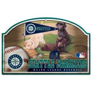 WinCraft Seattle Mariners 11 x 17 Dogs Wood Sign