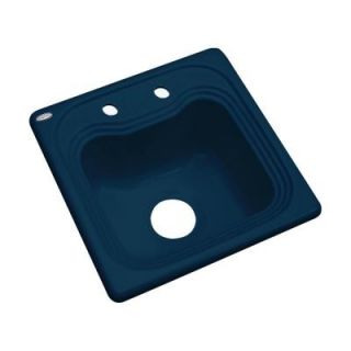 Thermocast Oxford Drop In Acrylic 16 in. 2 Hole Single Bowl Bar Sink in Navy Blue 19220