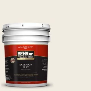 BEHR Premium Plus 5 gal. #1812 Swiss Coffee Flat Exterior Paint 405005