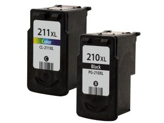 SL 2 Pack Canon PG 210XL CL 211XL Ink Cartridge For PIXMA MP495 MP280 MP270 Printer