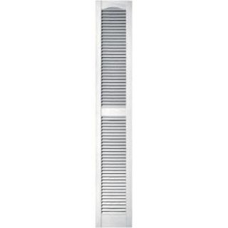 Builders Edge 12 in. x 72 in. Louvered Vinyl Exterior Shutters Pair in #117 Bright White 010120072117