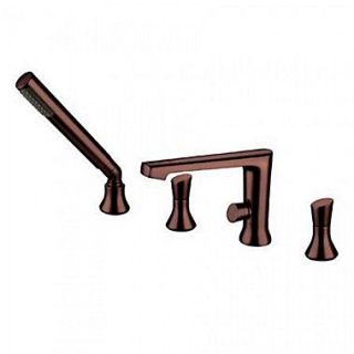 Yosemite 6 Two Handle Roman Tub Faucet With Hand Held Shower, Oil Rubbed Bronze