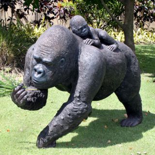 Design Toscano The Lowland Gorillas MoTher and Child Great Ape Statue