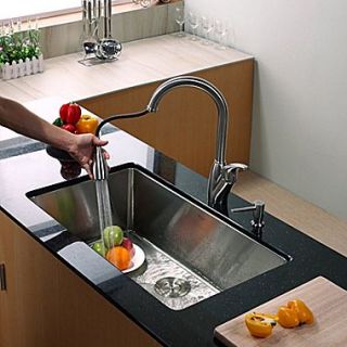 Kraus 32 x 19 Undermount Kitchen Sink with Faucet and Soap Dispenser