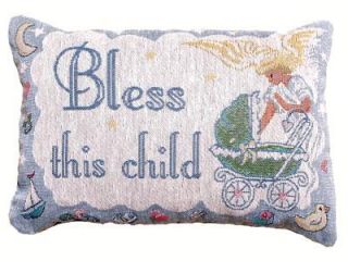 "Bless This Child" Decorative Throw Pillows 9" x 12"