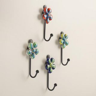 Ceramic Flower Hooks Set of 4