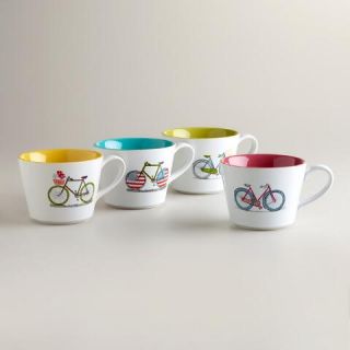 Bicycle Mugs, Set of 4