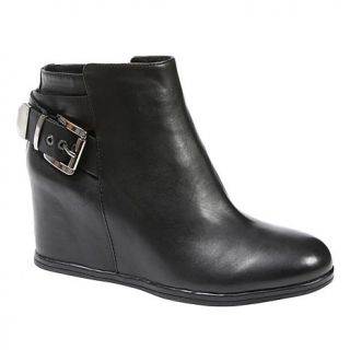 DKNY Actve "Danielle" Leather Wedge Boot with Buckle   7884135