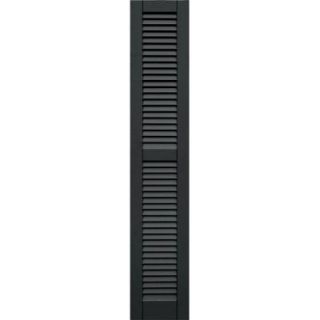 Winworks Wood Composite 12 in. x 65 in. Louvered Shutters Pair #632 Black 41265632