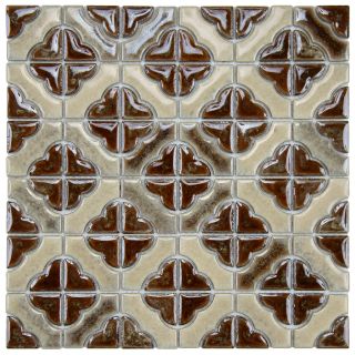 EliteTile Castle 11.75 x 11.75 Porcelain Mosaic Tile in Henna