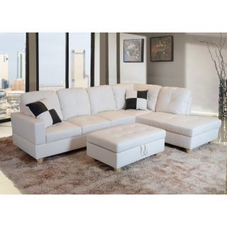 Urbania White Right Hand Facing Sectional   18297542  