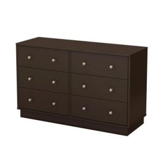 South Shore Furniture Litchi 29 1/2 in. x 17 in. 6 Drawer Dresser in Chocolate 9012027