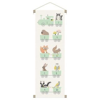 Number Train Forest Animals Canvas Wall Banner