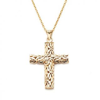 Technibond® Byzantine Cross Pendant with 18" Chain   Yellow   7403037