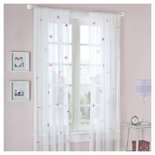 Sheer Curtain Panel   White/Pink (52x63)