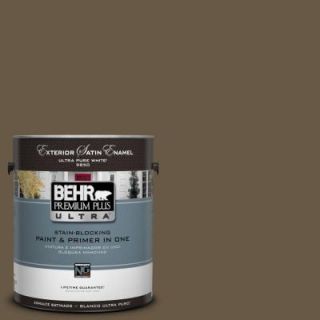 BEHR Premium Plus Ultra 1 Gal. #UL180 28 Clove Brown Satin Enamel Exterior Paint 985301
