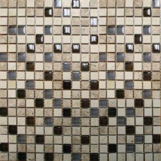MS International Cafe Noche 12 in. x 12 in. x 8 mm Glass and Stone Mesh Mounted Mosaic Tile SGLS 5/8 03