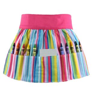 Princess Linens Doodlebugz Crayola Crayon Apron in Pink Stripe