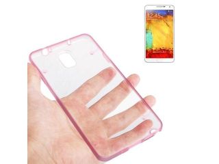 Transparent Plastic + Fluorescent Effect TPU Frame Case for Samsung Galaxy Note 3 / N9000  (Pink)