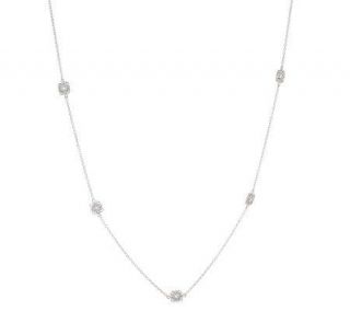 Erica Courtney Diamonique 36 Station Necklace Sterling —